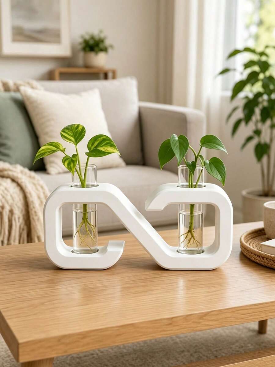 桌面水耕植栽盆「適用於 2.5cm 試管尺寸」,居家、辦公室、客廳裝飾的理想選擇,送給植物愛好者的禮物 - 多色 - 查看 1
