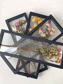 2/1pc Dried Rose Flower Preservation Frame, Desktop Display Stand, Transparent Flower Holder, DIY Dried Flower Rack, Suitable For Home And Office Decor, Valentine's Day, New Year, Mother's Day Gift, Necklace Packaging Box, Jewelry Storage Box - Multicolor - View 2