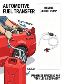 Manual Gas Siphon Hose With Pump Ball, Fuel Transfer Tube, Car Liquid Transfer Hose, Water/Oil Suction Pump, Convenient Manual Siphon Pump, Suitable For Car Fuel Tank, Lawn Mower, Motorcycle And Workshop Use - Multi-color - View 7