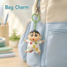 MINISO Crayon Shinchan Character Keychain, 1 Random Design, Cute Hanging Charm For Bag Backpack Keys, Birthday Christmas Gift - Random Style - 1 Blind Box - View 4