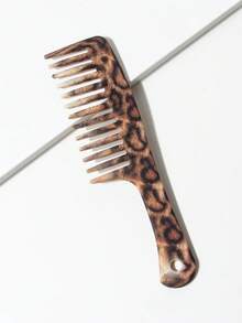 10Pcs Water‑Transfer Printed Marbled Wide Tooth Comb, Leopard & Love Pattern, Portable Easy‑To‑Clean Hair Comb, For Travel & Home Dresser, Daily Use, Salon Hair Tool, Valentine's Day Gift For Girlfriend, Back To School Essential, Room Decor - Popular Items - View 3