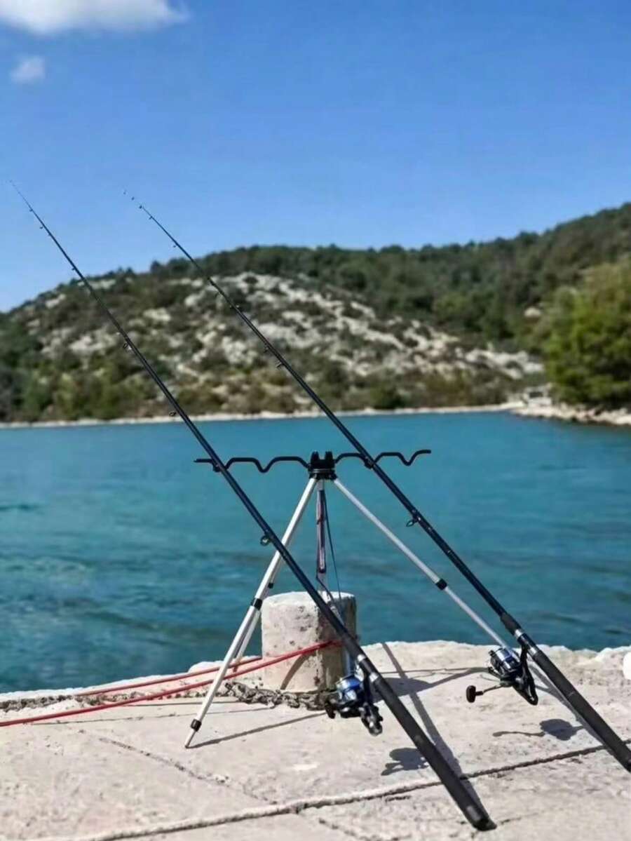 1.8m/2.1m Extendable Fishing Rod Set / Color Randomly Sent; Foldable Tripod Stand 120cm / Fishing Rod Holder