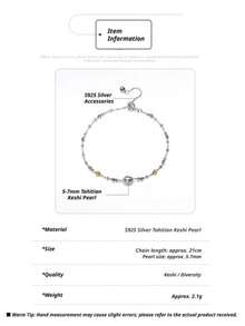 Yokizy Seawater Tahiti Bracelet S925 Silver 6-7mm Irregular Pearl Adjustable Niche Luxury - Silver - View 4