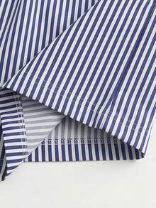 Men's Summer Casual Striped Drawstring Waist Long Pants Loungewear 2 Pieces Set - Multicolor - View 8