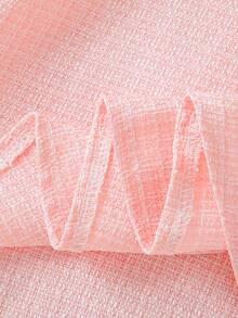 Autumn/Winter Girls Casual Cute Versatile Party Fresh Minimalist Round Neck Bow Beaded Colorblock Long Sleeve Dress - Pink - View 8