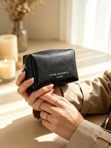 Portable Lightweight Travel Makeup Bag With Dust-Proof Zipper, Suitable For Weekend Trips And Carrying, Thoughtful Holiday Gift, SHISEIDO-GIFT-1 Makeup Bag - Black - View 5