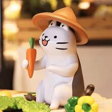 Figur Kucing Kreatif Acak | Patung Kucing PVC Gaya Pastoral | Dekorasi Meja yang Lucu | Ornamen Meja Ruang Tamu, Kamar Tidur, Kantor | Pilihan Hadiah yang Bagus - kucing - View 6