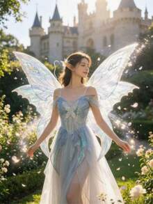 Adult Fairy Tale Costume, With Colorful Butterfly Wings , Is Very Suitable For Halloween Role-Playing, Theme Parties And Stage Performances - View 3
