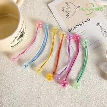 12pcs Candy Color Round Ball Elastic Hair Ties With Glitter Iridescent Beads, Colorful Candy Bead Ponytail Hair Ropes, Sweet Daily School Hair Accessories, Birthday, Holiday Party Gift - Multicolor - View 6