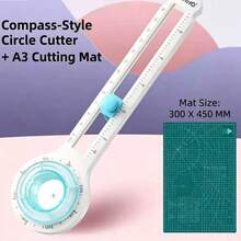 1pc Handmade 360 Degree Circular Cutter, Manual Rotating Cutting Tool, Suitable For Paper Labels, Art Creation And DIY Craft Making - Blue - View 20