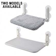 1 pieza Hamaca para gato gris, percha de ventana para gato sin cables, hamaca para gato con 4 ventosas, cama plegable para gatos de interior, silla de descanso plegable y estable, soporte para gato de interior de fácil montaje (las versiones transpirable y de felpa difieren, no son exactamente iguales) - Tamaño grande (52*30cm) - Ver 9