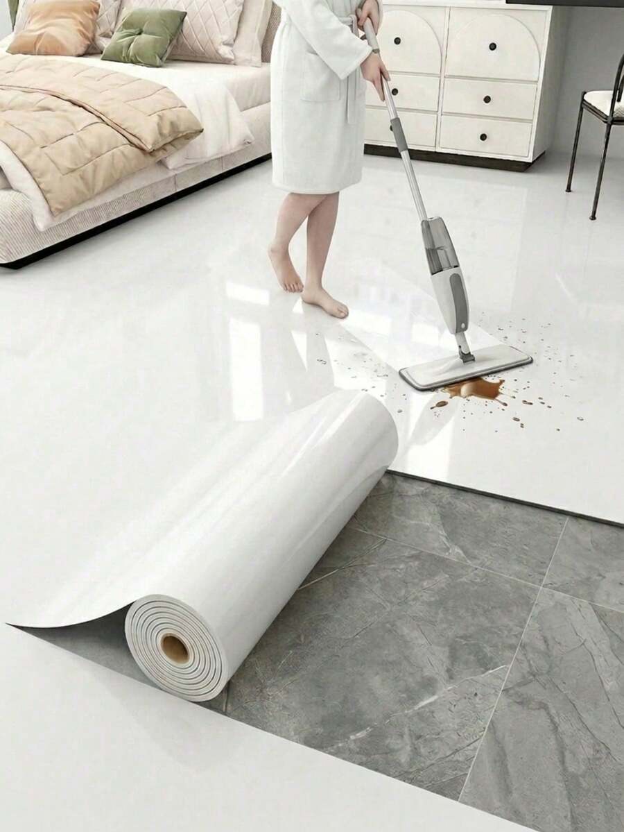 Glossy Floor Renewal Stickers - Removable Peel And Stick Vinyl Floor And Wall Decals, Wear-Resistant, Waterproof, Stain-Resistant, Easy To Clean And Maintain, Suitable For Bathroom, Kitchen, Living Room, Bedroom, RV Renovation And Decoration - Floor Stickers - View 1
