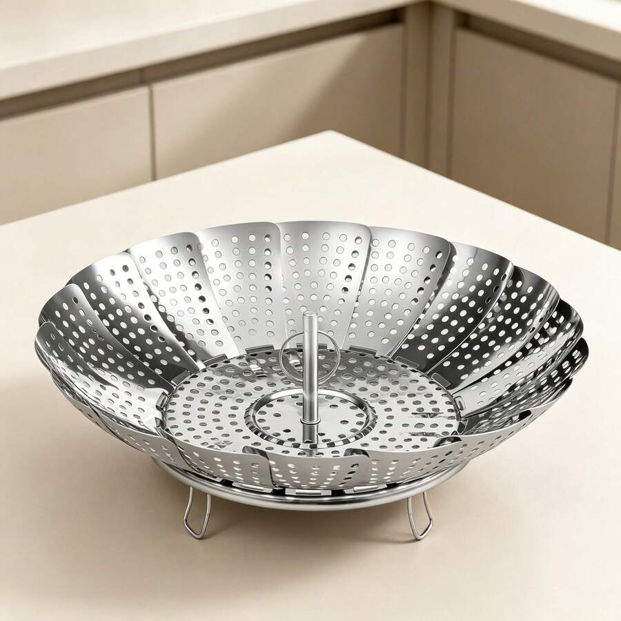 Adjustable Stainless Steel Pot Steamer Insert, Expandable From 16 Cm To 28 Cm, For Vegetables, Fish, Seafood And Multiple Cooking Uses - View 1