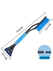 1pc Heavy Duty Winter Practical High-Grade Reinforced ABS-Alloy Composite Material Detachable 2-In-1 Ice Scraper + High-Density Nylon Bristle Brush, Long Handle Car Snow Removal Tool, Suitable For Car Owners, Windshield Defrosting And Snow Removal Accessory - 2-in-1 - View 7