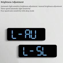USB Powered 9 Inch Large Digital Wall Clock Temperature Humidity Week Display 4 Level Manual Brightness Adjustment Auto Dimmable Snooze Table Clock 12/24H Electronic LED Alarm Clock ---Without Battery And Plug - one-size - View 6