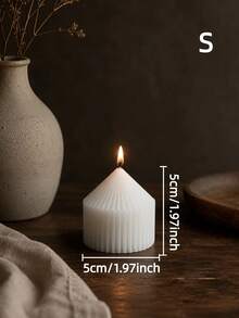 1pc Vintage White Textured Pointed Aromatherapy Candle, 1.97 Inch Diameter (S-4XL Size), Suitable For Home Decor, Photography Props, Desktop Ornament, Gift Idea, Women's Gift, Halloween Decoration - Multiple Styles - View 14