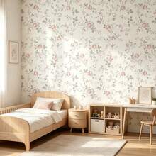 1 Roll Self‑Adhesive Printed PVC Wallpaper, Decorative For Living Room And Bedroom Background, Not Peel‑And‑Stick Removable Contact Paper, For Refurbishing Desktops, Cabinet Panels And Drawers, 17.3inX39.3/118.1/196.8in - Pink Flowers - View 3