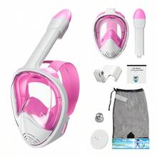 Masker Snorkel Silikon Wajah Penuh, Masker Snorkel Kering, Masker Snorkel Portabel yang Dapat Dilepas dengan Dudukan Kamera, Cocok untuk Perjalanan, Perlengkapan Pantai, Aksesori Pantai, Pelampung Kolam Renang - Beraneka warna - View 14