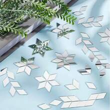 100/500pcs Hand-Cut Mirror Tile Set, Triangle Square Circle Rhombus, DIY Mosaic Art Supplies, Suitable For Home Decor, Wall Mural, Accessory Making, Disco Ball Decoration, Party Atmosphere, Kitchen Living Room Accent Decoration - DD - View 4