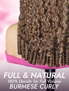 ISEE Hair Highlight Color Wear Go Half Wig, Burmese Curly Human Hair, 16-28 Inches, 180% Density, 3-In-1 Drawstring Half Wig, Natural Hairline, Beginner Friendly, Seamless Flip Wig, Glueless And Laceless - S4/27 - View 7