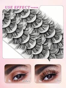 7 Pairs 25mm Long False Eyelashes, 6D Effect, Voluminous, Dense And Criss-Crossed, Long Style, Soft Texture, Suitable For Daily Date Makeup - View 6
