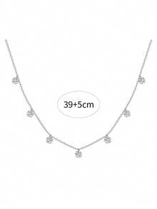 1 Stück S925 Sterling Silber zarte elegante Süßwasser-Tränen-Anhänger Halskette für Frauen, mit Strass besetzt, minimalistisches Nischen-Luxus-romantisches Design, modisches ästhetisches Halsaccessoire, durchdachtes Geschenk für Liebhaber, Freunde, Geburtstag, Jahrestag, Feiertag - Diamant - Übersicht 10