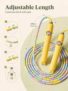 Adjustable Knot Jump Rope With Non-Slip Thumb Grip And Color-Coded Beads - Lightweight And Portable Jump Rope Suitable For Gyms, Travel, Beginners, Fitness Workouts, And Professional Training - Multi-Color Design To Suit Different Skill Levels. - Multicolor - View 4