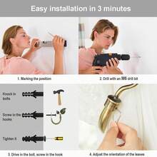 2pcs Leaf-Shaped Curtain Tiebacks, Handmade Metal Curtain Side Brackets | For Wall, Curtain Hooks Pull Back For Curtain Window Decoration - Multicolor - View 6