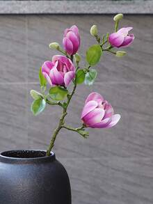 1/3 Pcs Artificial Magnolia Branches, Light‑Luxury Home Decor Floral Arrangement With Realistic Touch. The Magnolia Petals Are Constructed From High‑Quality Silk Fabric,. No Maintenance Required, Perfect For Multiple Application Scenarios. - Multicolor - View 3