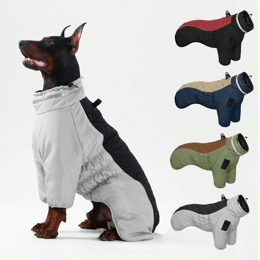 Dog Winter Warm Jacket, Windproof Dog Coat, Reflective High Collar Dog Winter Jacket Snowproof, Full Wool Coat, Suitable For Small, Medium, Large Pets