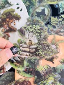 50pcs Forest Aesthetic Stickers DIY Planner Journal Scrapbook Notebook Laptop Water Bottle Waterproof Decorative Decals - 50pcs - View 8