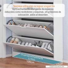 Zapatero De 3 Niveles De Madera Minimalista Estante Estable - Blanco - Ver 10