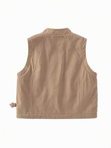 mini bala Unisex Baby Young Girl Warm Vest Thick Soft Loose Versatile Waistcoat For Inner & Outer Wear Autumn Winter - Camel - View 5