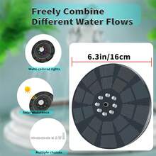 Solar Water Fountain With Lights, Solar Bird Bath Fountain Outdoor, Solar Powered Fountain Pump For Garden Decor, Pool Accessories - Black and White - View 3