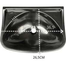 Kit Pia Banheiro Lavatório Preta Lavabo Plástico 5 Litros Com Sifão Sifrão Sanfonado Black Preto - Preto - Visão 5