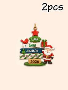 Custom Festive Christmas Family Ornament, Personalized 2-5 Names , Merry Christmas Signpost Ornament For Family Home Holiday Decorations, Customized Xmas Keepsake Gift For Parents Kids And Loved Ones, Customizable Christmas Tree Ornament. - Style C - View 10