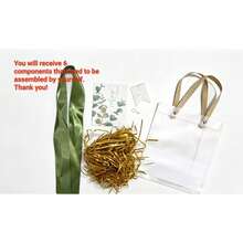1/5/10pcs Premium Frosted Clear PP Tote Bag, High-Quality, L/M, Thickened Hand-Held Bags, Green Satin Ribbon, Raffia And 'Thank You' Tag, For Valentine's Day, Thanksgiving, Birthdays, Halloween, Christmas, Wedding Bridesmaid Gift Bags - Multicolor - View 7