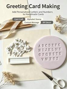 26pcs A-Z Clay Stamp Set, Includes 26 Uppercase Letters, 26 Lowercase Letters, 10 Numbers, Suitable For DIY Handicrafts, Clay Art Letter Creation, Scrapbooking, Greeting Card Making - Multicolor - View 9