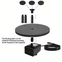 Solar Powered Fountain Pump Set, 6W And 12W Solar Powered Outdoor Fountain Pump, Multiple Spray Modes Suitable For Bird Bath, Pond, Garden, Fish Tank, Solar Powered Bird Bath Fountain Pump - Black - View 5