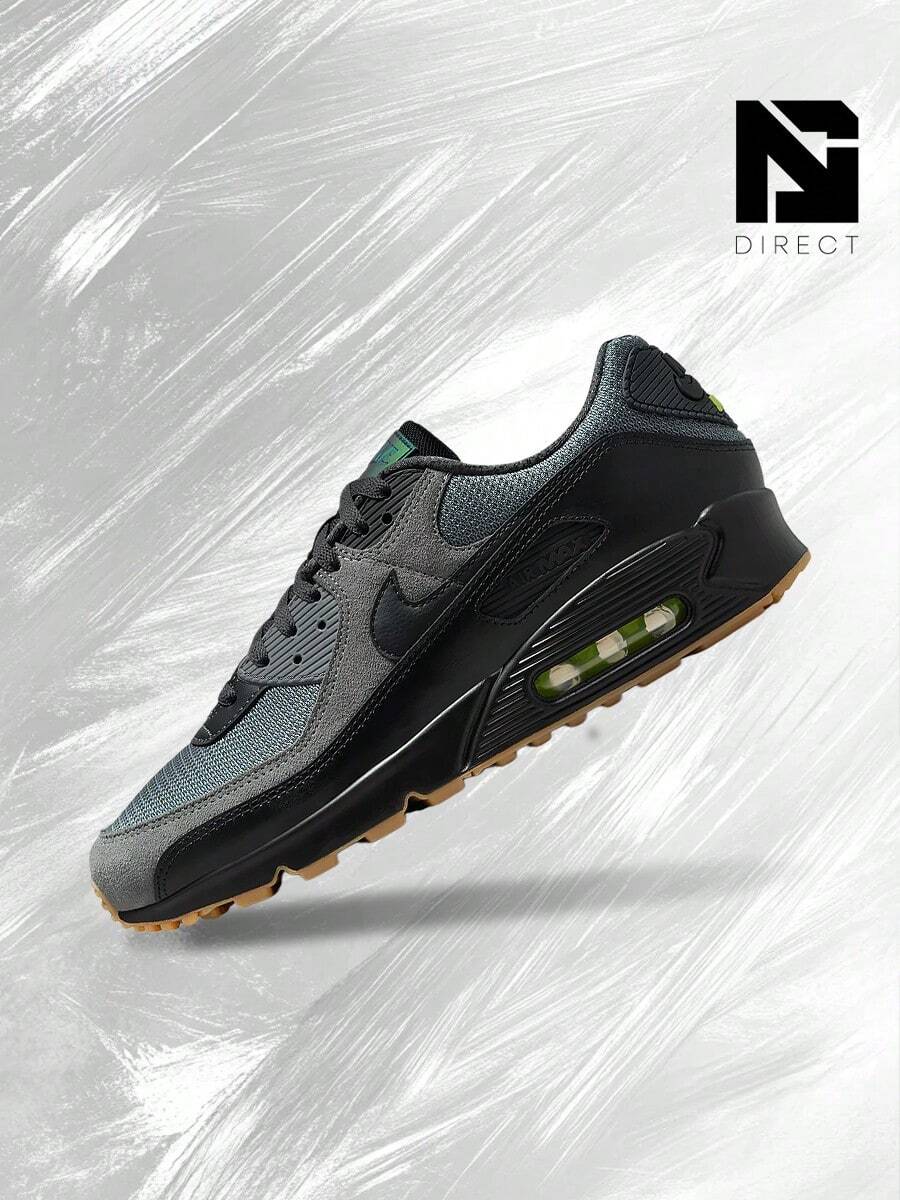 Nike Air Max 90 Smoke Grey – Men's Lifestyle Sneakers – Shoes For Man -Vintage-Spring & Summer-Inspired Running Shoes, Shock-Absorbing Comfort, Gym To Streetwear Casual Wear-Back To School-IQ0580 084 - 煙灰色/黑色/無煙煤色 - 查看 1
