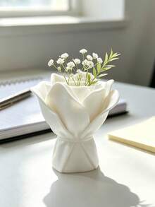Creative Bouquet Shaped Vase, INS Style Artificial Flower & Dried Flower Holder, Personalized Desktop Decor Ornament, Living Room Bathroom Mini Floral Container, Gentle Girly Home Soft Furnishing Decoration - Multicolor - View 1