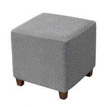 Sarung Bangku Ottoman Motif Persegi Timbul dari Kain Rajut Elastis Minimalis, Ukuran S, Cocok untuk Ruang Tamu, Kamar Tidur, Balkon, Dekorasi Dalam Ruangan, Hadiah Pindah Rumah, Aksesori Rumah Sepanjang Musim - MultiWarna - View 14