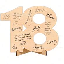 CUBIBOO Artistic Wooden Number 18 Birthday Decor, Unisex, With Stand - 18th Birthday Decoration - 18th Birthday Gift For Girls - 18th Birthday Gift For Boys - 1PC - View 3