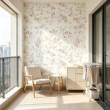 1 Roll Self‑Adhesive Printed PVC Wallpaper, Decorative For Living Room And Bedroom Background, Not Peel‑And‑Stick Removable Contact Paper, For Refurbishing Desktops, Cabinet Panels And Drawers, 17.3inX39.3/118.1/196.8in - Pink Flowers - View 9