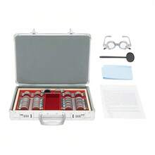 104PCS Test-Linsen-Set, 38x27x6cm Optische Messbrille Linsen, Für Optometren Und Augenkliniken, Silber - Silber - Übersicht 11