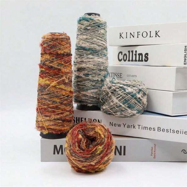 100g/2pcs Vintage Textured Gradient Cloud Twist Yarn, Crochet Knitting DIY Handmade Accessories, Autumn/Winter Atmosphere Hat Decor, Vintage Bag Outfit Yarn, Morandi Color Block Handmade Finished Product, Holiday Thoughtful Gift Knitting Yarn