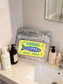 Retro Sardine Transparent Waterproof Wash Bag, PVC Beach Handbag, Suitable For Storing Shampoo, Lotion, Cosmetics And Other Bathroom Supplies, Adds Fashionable And Practical Design For Travel And Daily Use, Suitable For Travelers, Office Workers, Students, Beauty Enthusiasts, Can Be Used For Travel, Fitness, Hotel Accommodation, Daily Bathroom Storage, Multi-Functional Cosmetic Bag - Multicolor - View 5