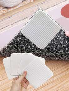 4/8pcs Anti-Slip Rug Pads, Sticky-Free Carpet Holders For Tile, Wooden Floor, Laminate, Washable & Reusable, Perfect For Entryway & Bedroom, Cut To Fit. - Multicolor - View 1