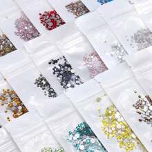 80+ Colors Silver Base Non-Hotfix Mixed Size SS3-SS20 1440pcs High Quality Handmade Rhinestones, Suitable For Wedding Dress Accessories And Other Applications - Silver Base, Mixed Sizes - View 7