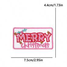 1 Pc Western Country Christmas Embroidered Iron On Patch, Cowboy Rodeo Santa Xmas Tree Cactus Pink Truck Car Bow Applique, Sew On Decor Patch For Denim Jacket Jeans Backpack Hat, Festive Holiday DIY Clothing Craft Gift - Multicolor - View 26